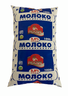 Молоко коров'яче PASTORAL, пастеризоване, 2,5%, 1000г